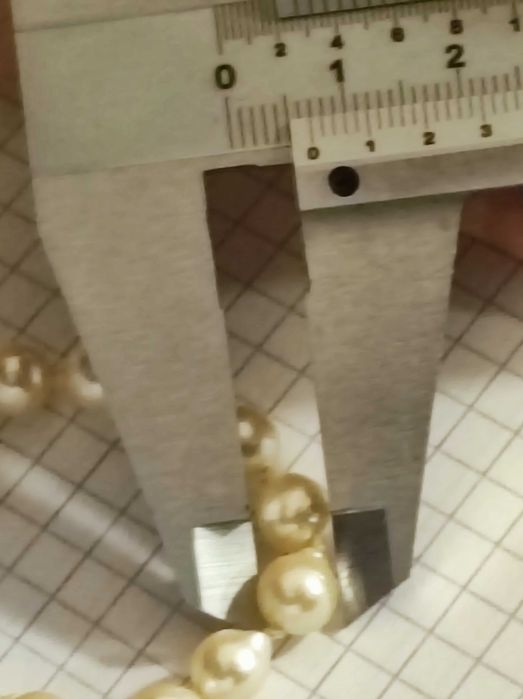 Справжні морські перли кольє з золотою застібкою 14 К (585) проби