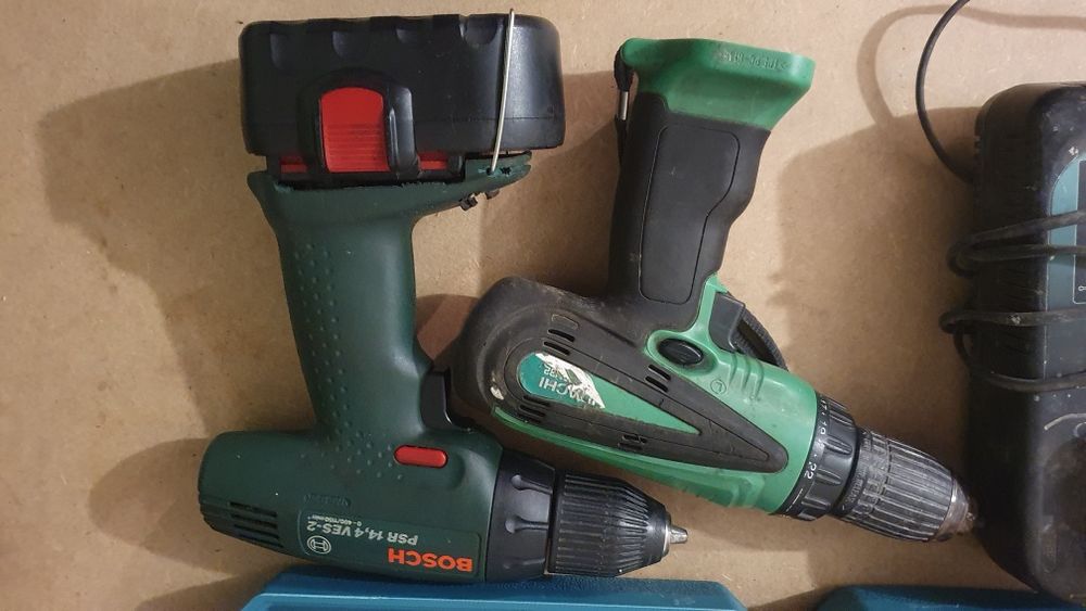 3 wkrętarki makitta, bosch, hitachi