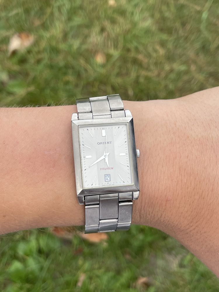 Титановий Orient Titanium Quartz чоловічий японський годинник