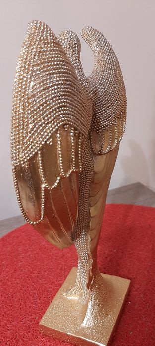 Anioł Opiekun  Statuetka Glamour zlotobrokatowy
