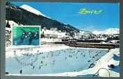 Filatelia-Suiça belo postal máximo sobre patinagem em Davos 1965