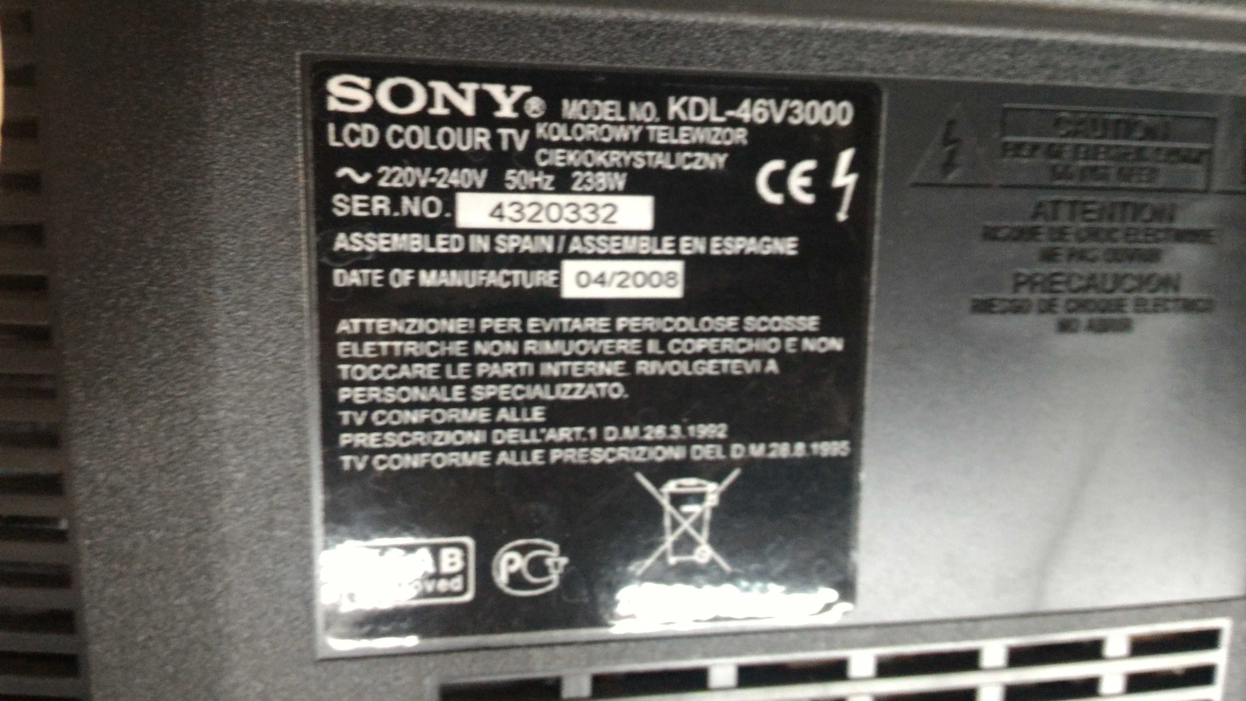 Lcd sony 46 polegadas com TDT incorporado sintoniza canais digitais