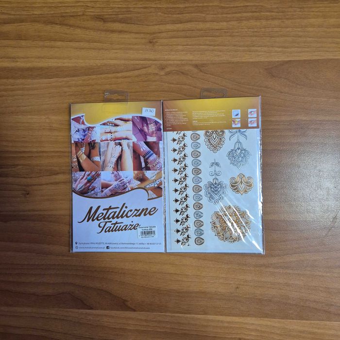 zestaw tatuaże metaliczne 2 szt nowe