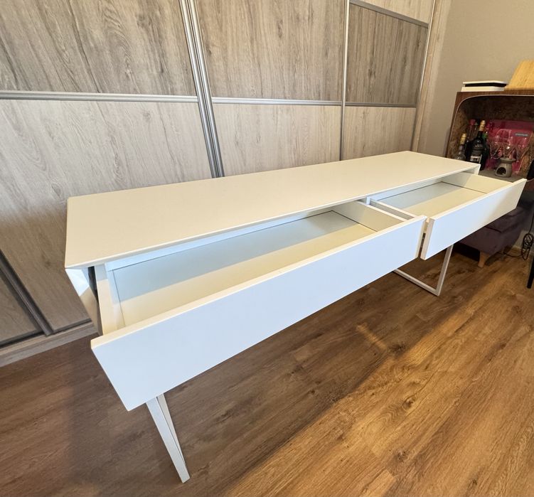 Toaletka / Konsola z dwiema szufladami + hartowana szyba GRATIS