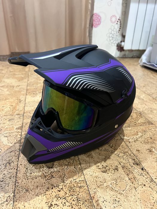 шолом кросовий фіолетовий фуллфейс