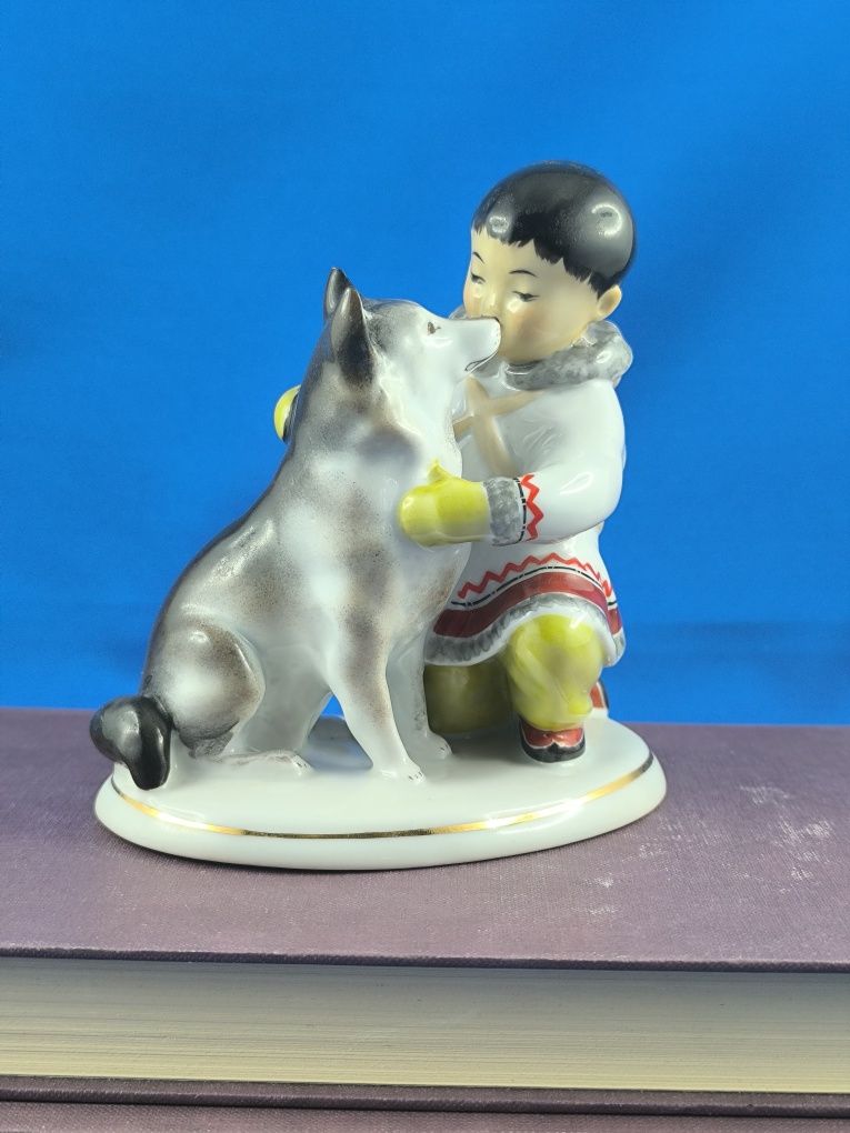 Inuita ( Eskimos) z psem Łomonosow.