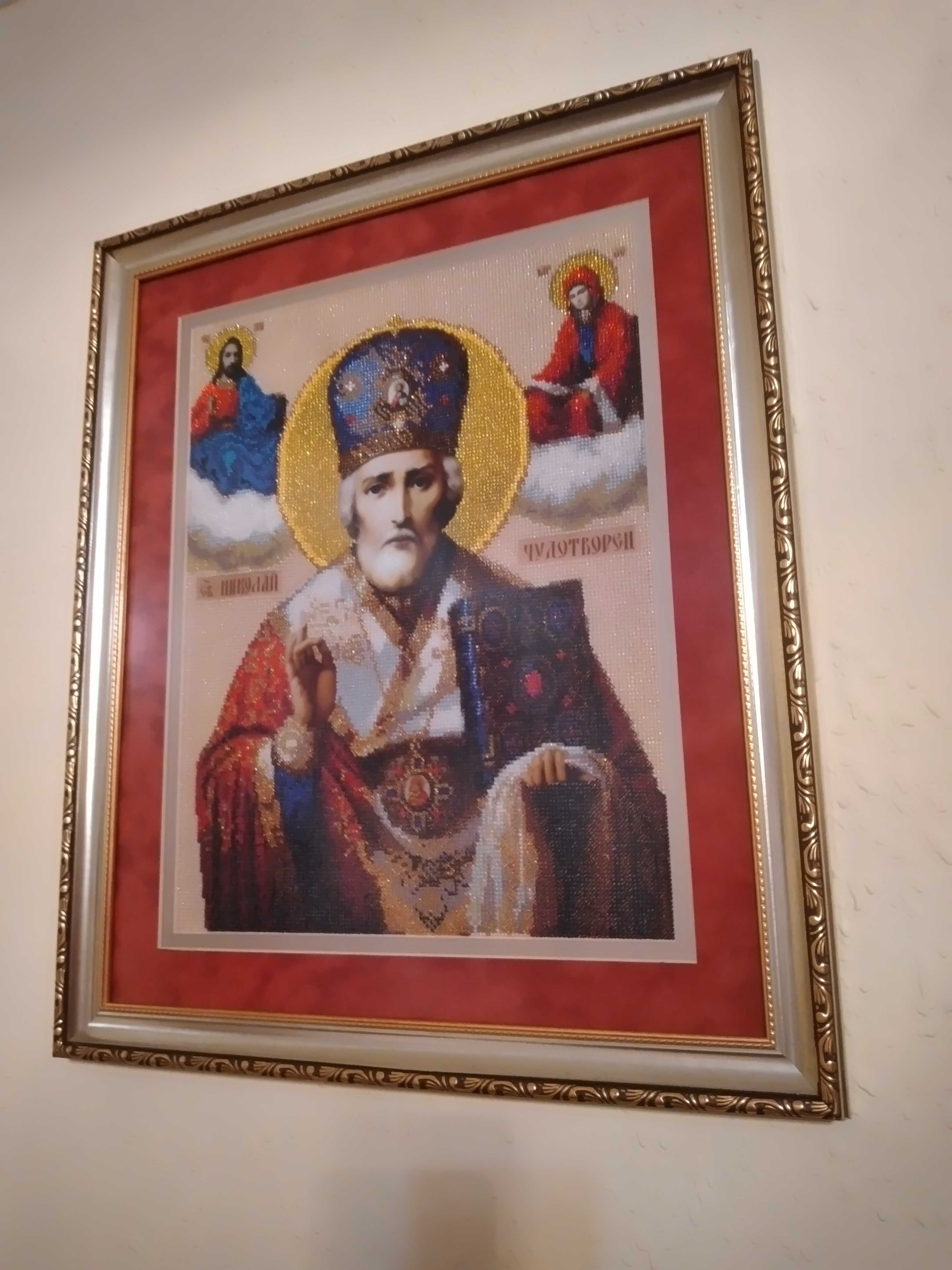 Ікона бісером Миколай