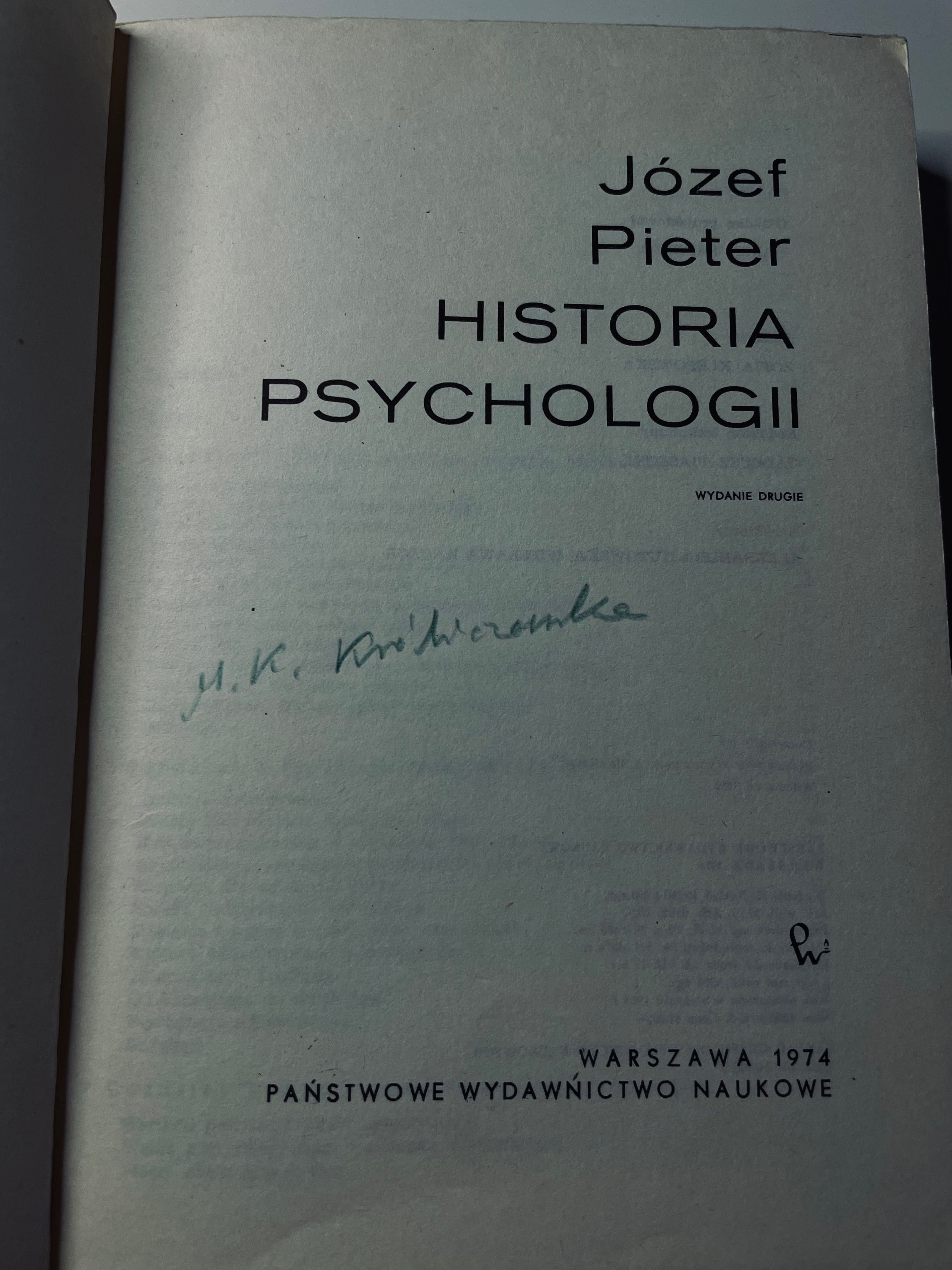 Historia Psychologii Józef Pieter