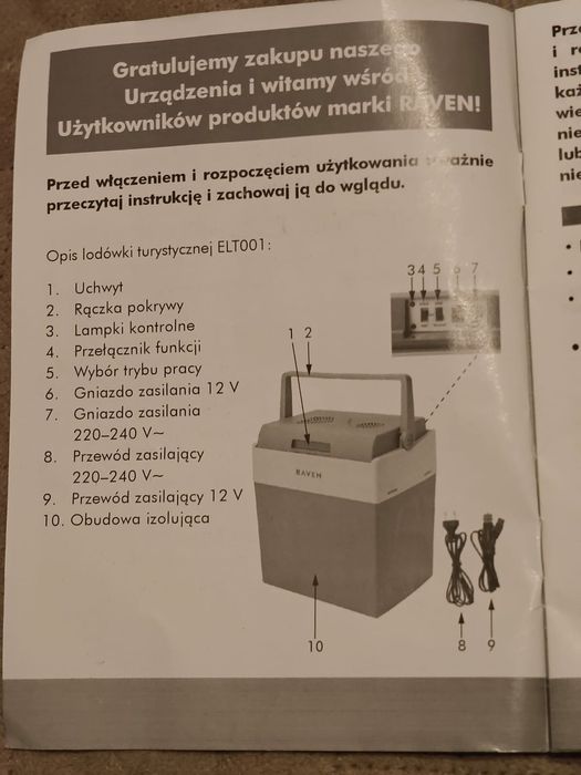 Lodówka turystyczna ELT001 RAVEN