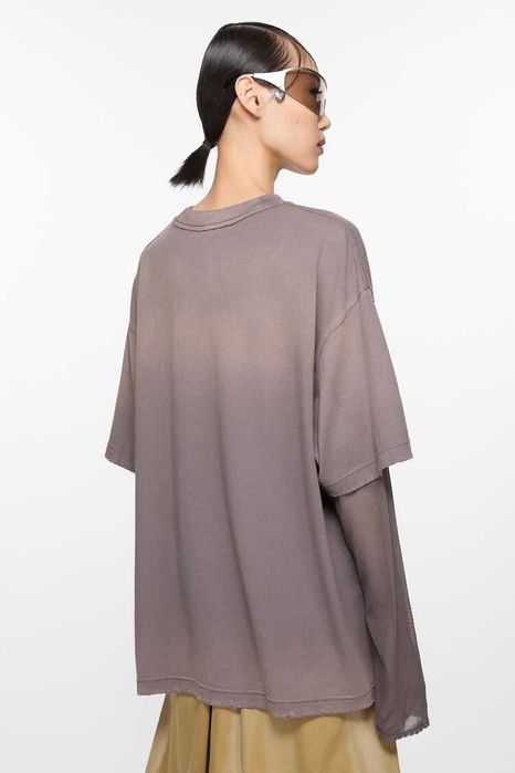 Лонгслів Acne Studios Poodle Layered Print T-Shirt Dark Mauve