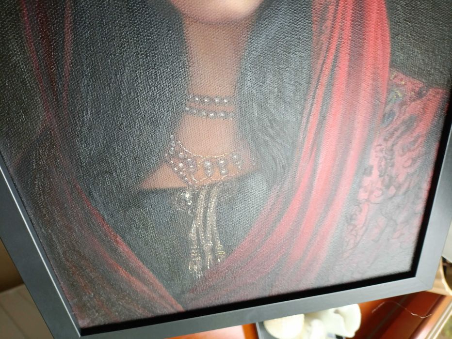 Obraz olejny na płótnie Mario Silano (1973) "Donna in rosso"