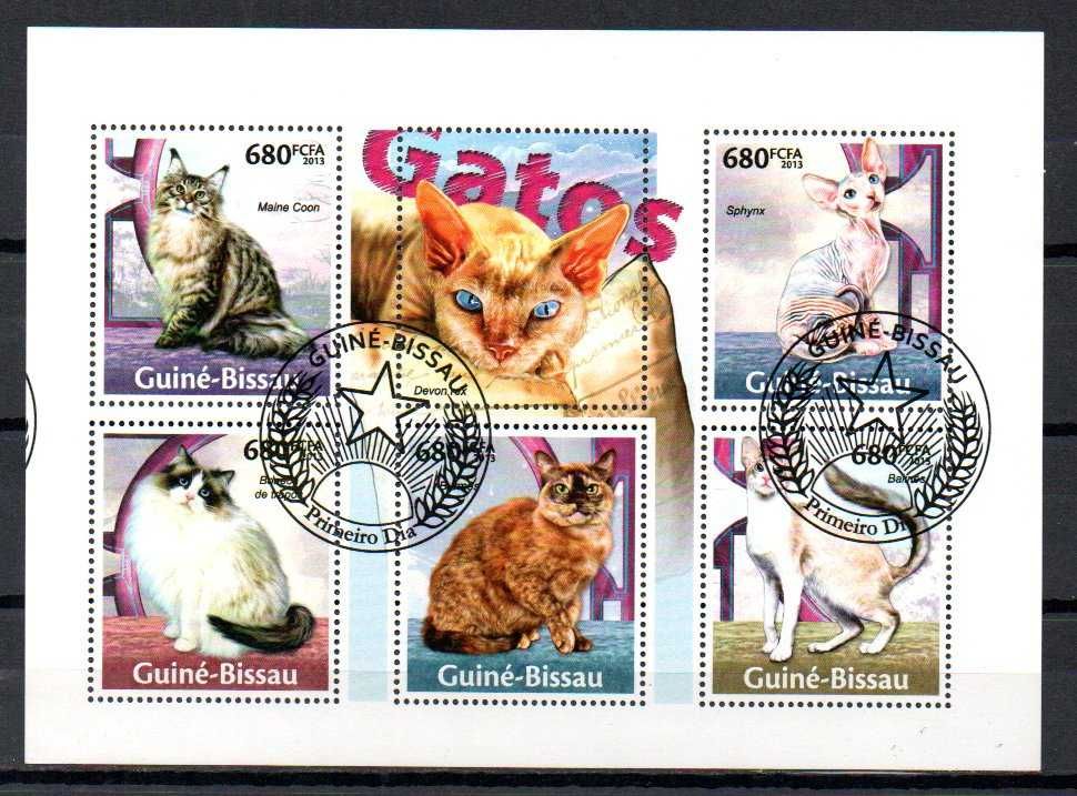 Znaczki Gwinea - Bissau - Kot, koty arkusik