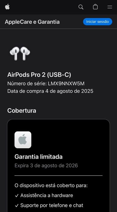 Airpods pro 2 com fatura