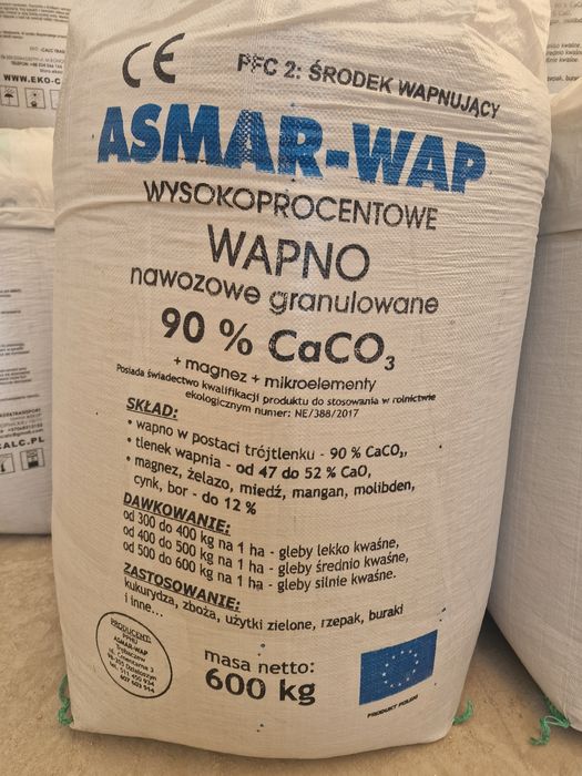 Wapno nawozowe granulowane, węglanowe, magnezowe czarna kreda