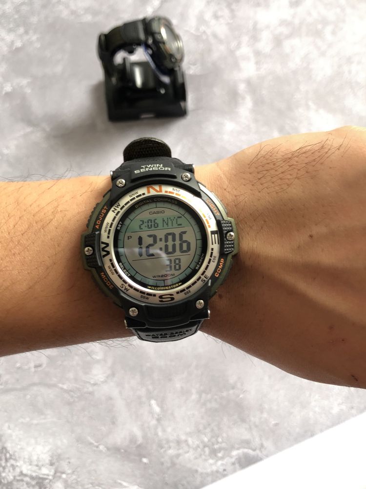 Годинник воєнний касіо компас часы касио casio SGW-100B-3VCF Ø45мм