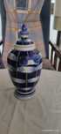 3 Peças!!Vaso, pote e ânfora cerâmica azul meados do século XX