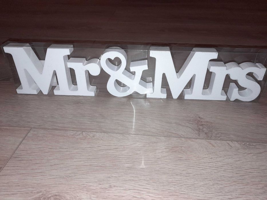 Napis na ślub Mr & Mrs