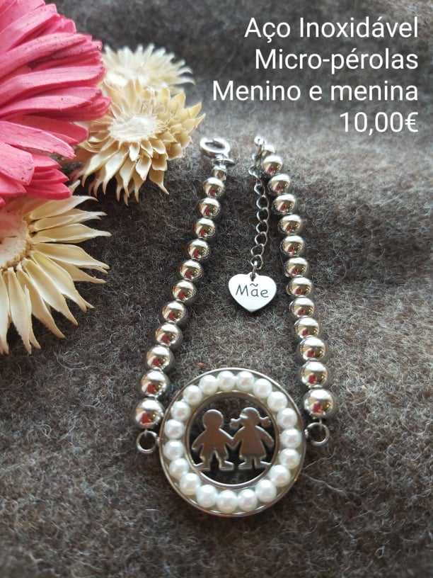 Pulseiras em aço inoxidável, para a mãe! (oferta portes)