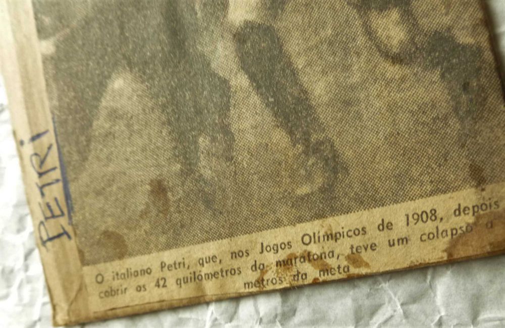 Jornal - chapa de impressão antiga - Jogos Olímpicos 1908 - Atletismo