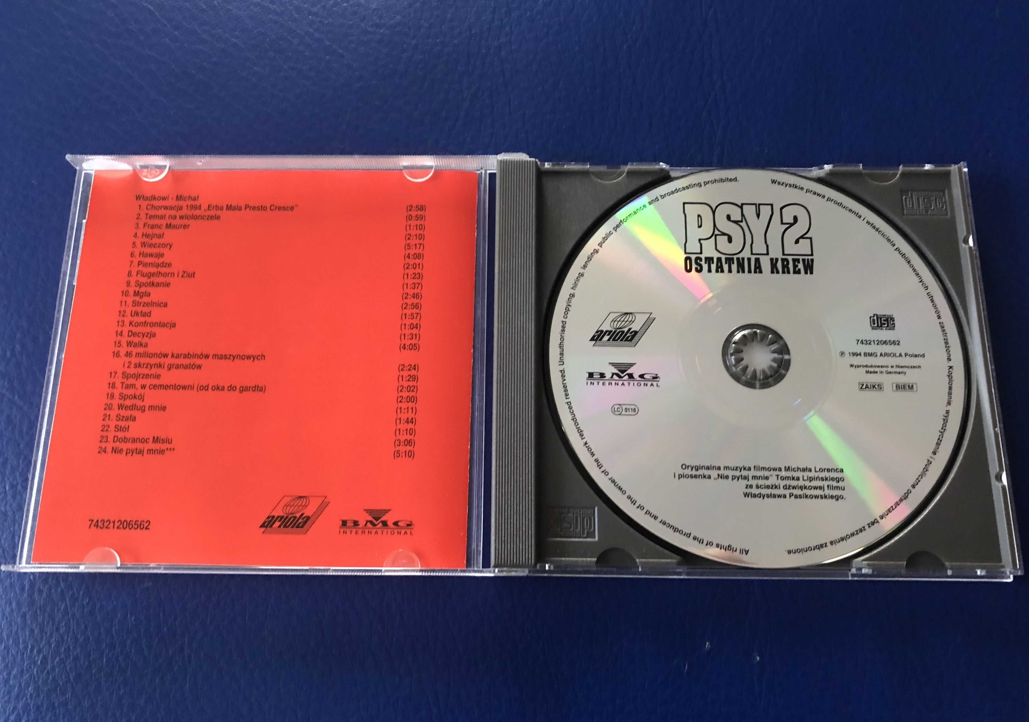 MICHAŁ LORENC Psy 2 Ostatnia krew muzyka filmowa CD 1994 r.