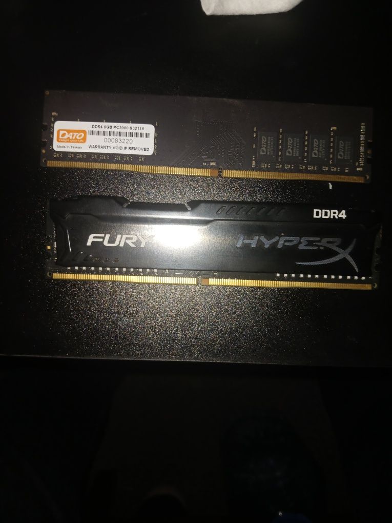 Hyper Fury 4gb 2666 и Dato 8gb 3200