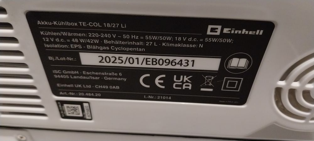 Lodówka Einhell Turystyczna 18V i 230