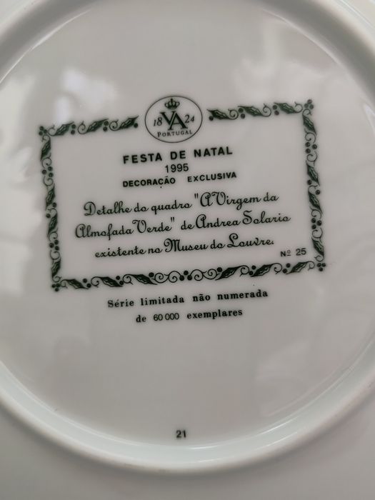 Prato Porcelana "Festa de Natal" Vista Alegre