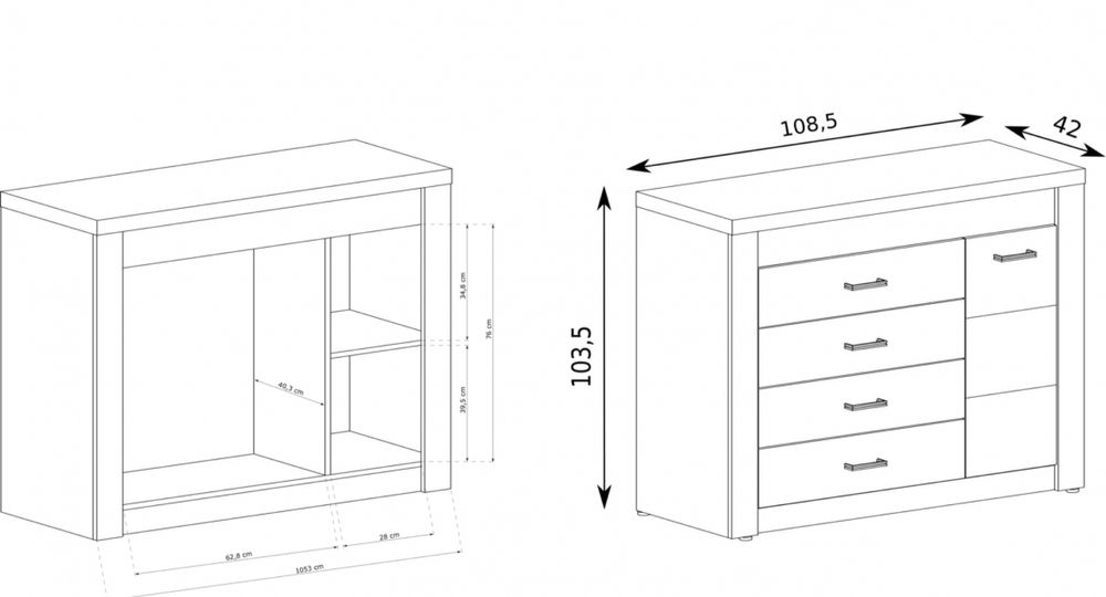 Komoda jesion  ciemny