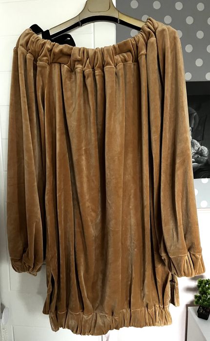 Sukienka welurowa camel Lola Bianka_uniwersalny