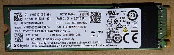 HYNiX BC711 256GB M.2 2280 PCIe Gen3 x4 HFM256GD3JX013N Dysk SSD NVMe