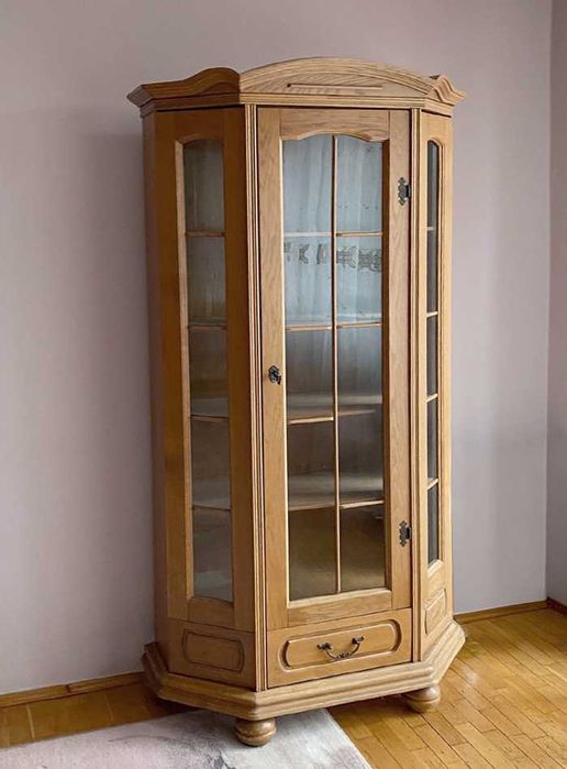 Witryna dębowa biblioteczka w stylu antyk