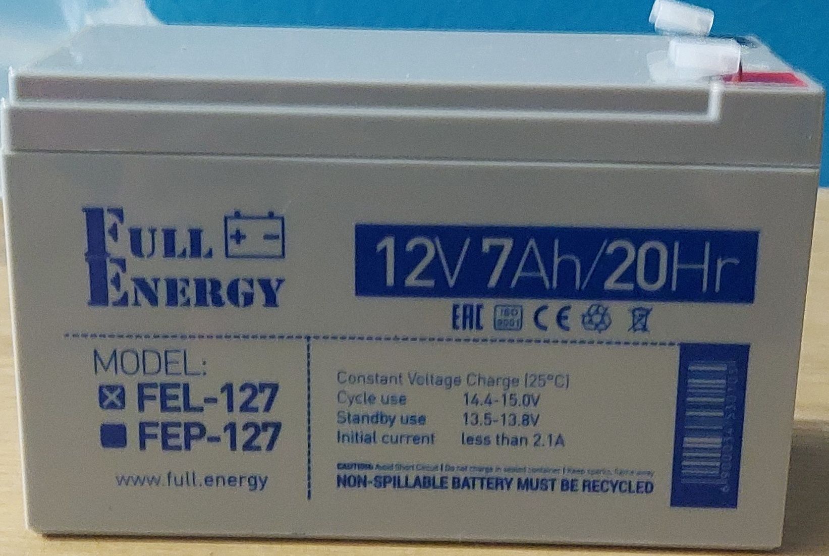 Акумулятор гелевий Full Energy 12v/7ah/fel-127
