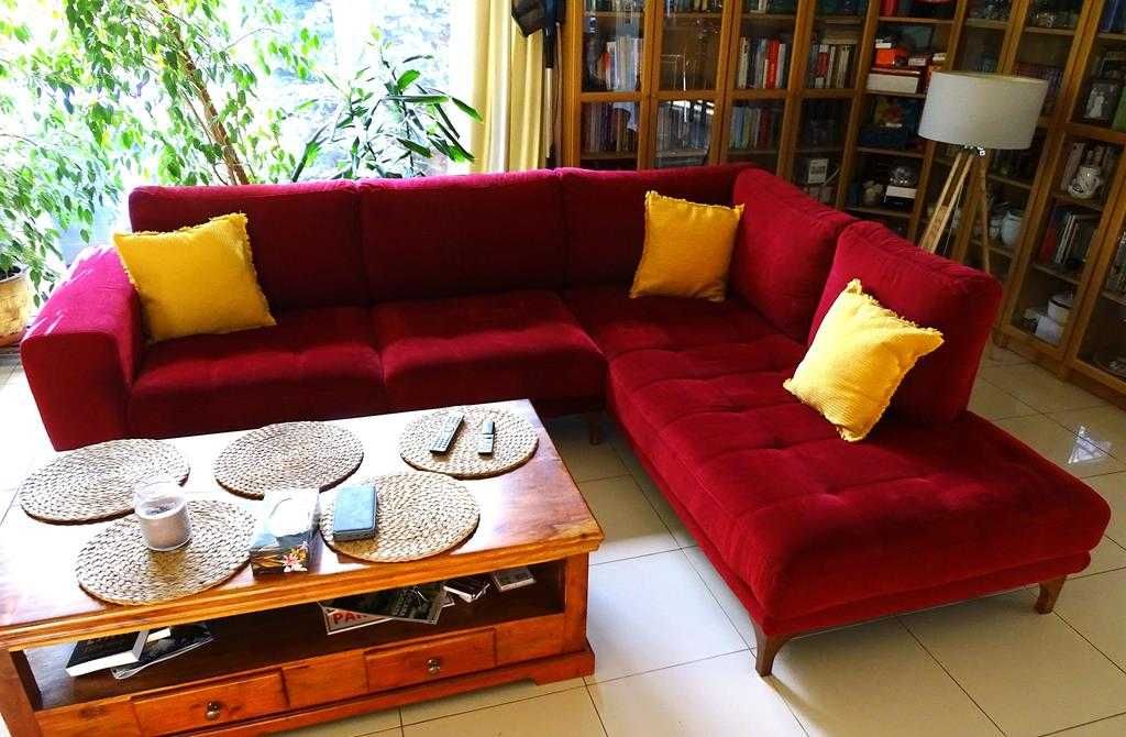 Luksusowy narożnik WESTERN HOME w kolorze RED Cherry - jak NOWY