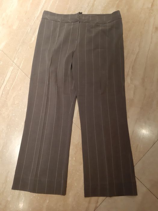 Spodnie prl damskie cygaretki szare krótsze vintage paski spodenki