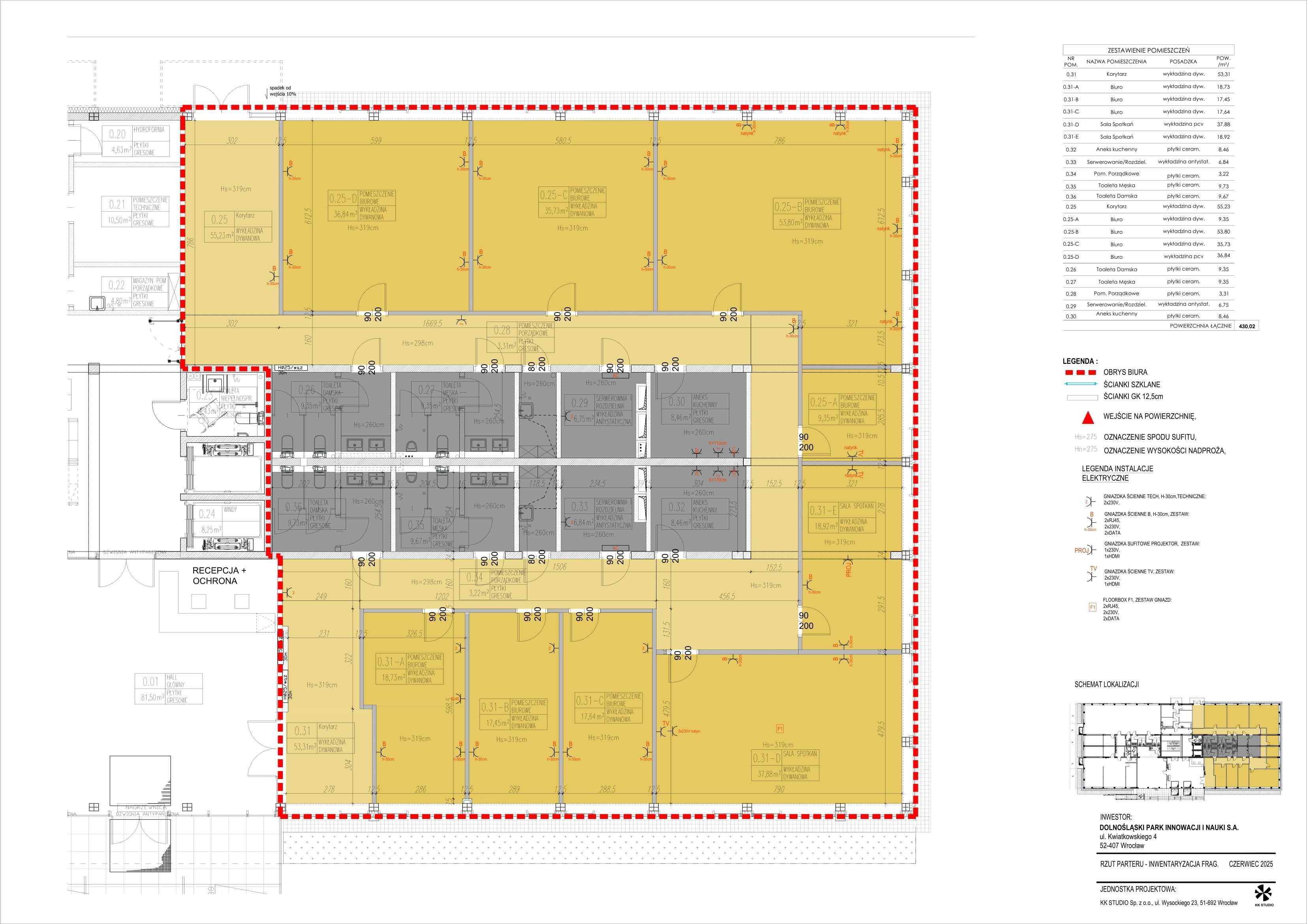 Wynajem lokalu biurowego o  powierzchni 430,02 m2 Bielany Wrocławskie