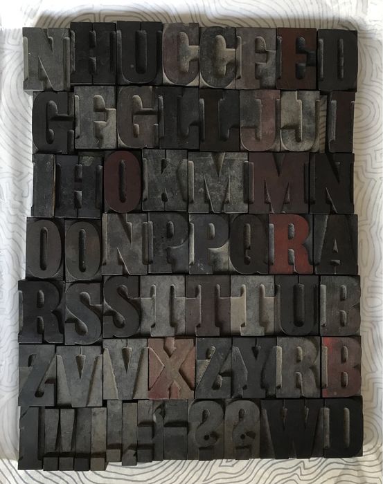 Tipos Letras fonte em Madeira para impressão tipográfica