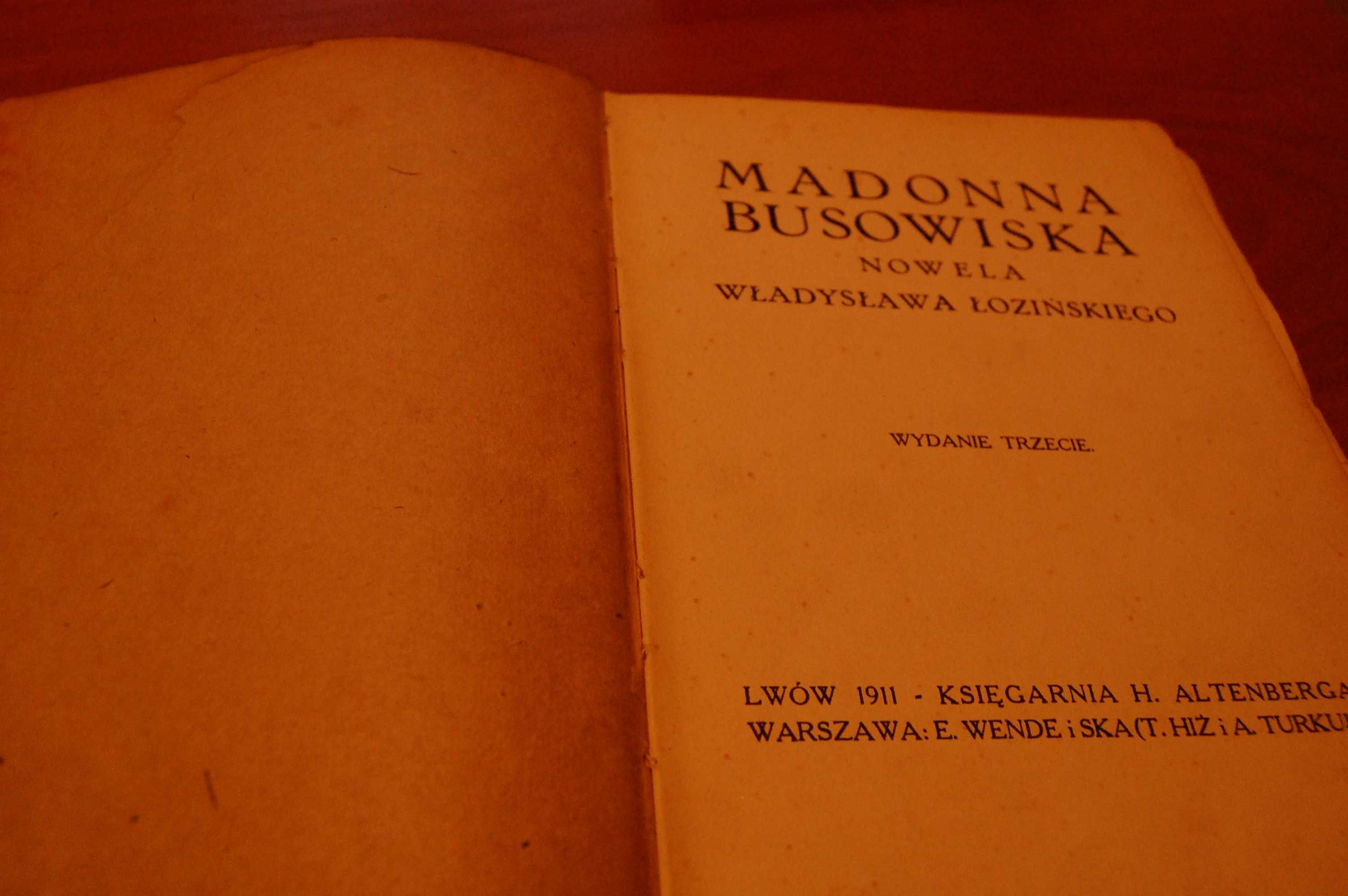 "Madonna Busowiska"-Władysław Łoziński.Lwów 1911! Stara książka