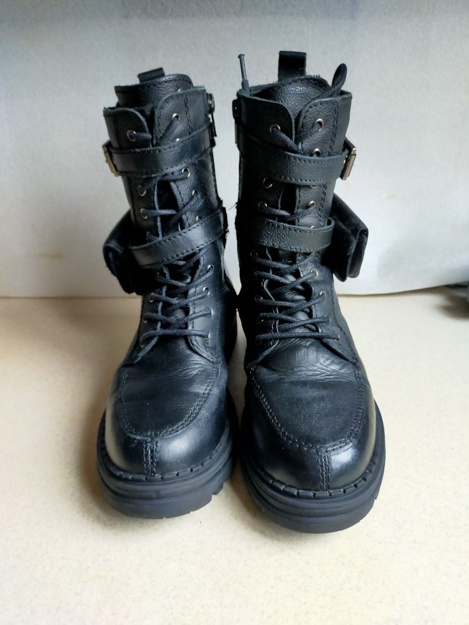 Buty zimowe trapery kozaki Lasocki skórzane 34