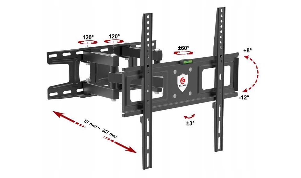 Nowoczesny UCHWYT DO TELEWIZORA Wieszak TV Obrotowy 32-60" - WYPRZEDAŻ