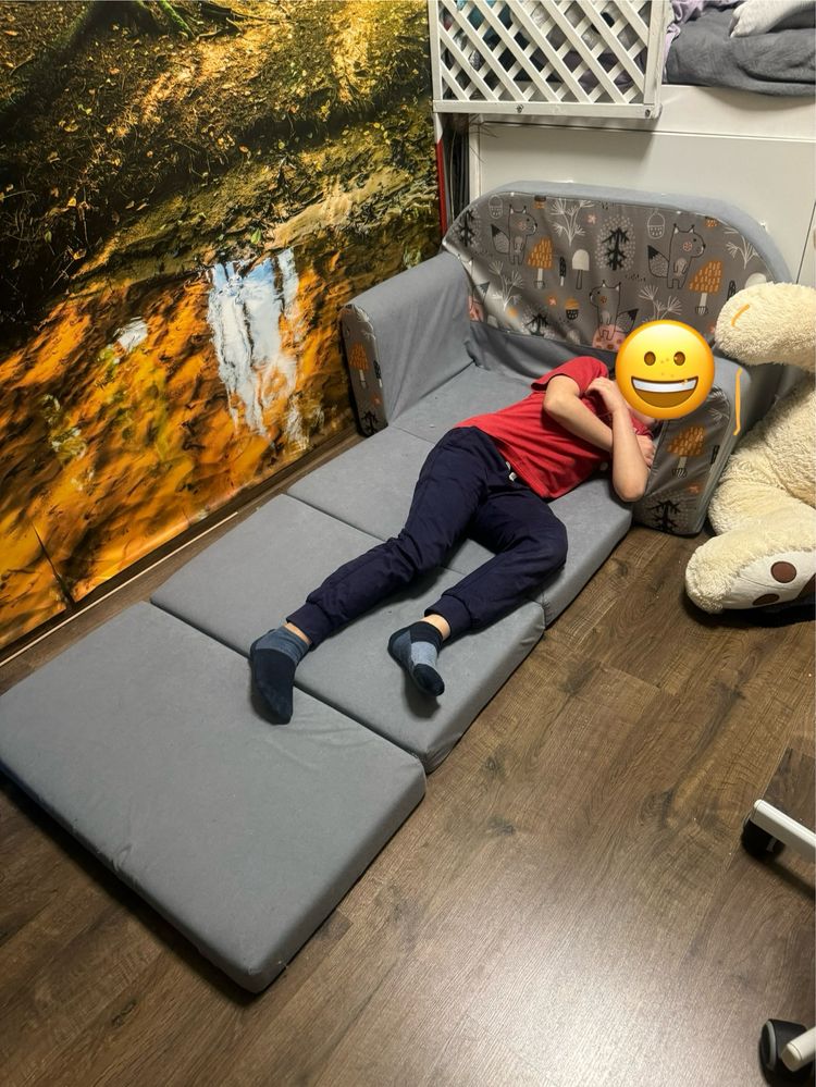 Sofa rozkladana dla dziecka, materac, lozko