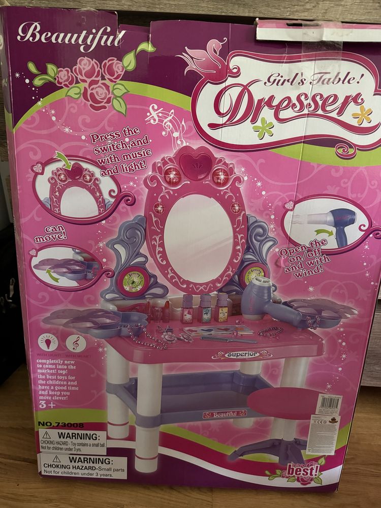 Toaletka do zabawy dla dziewczynki różowa