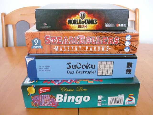 gry planszowe-bingo, sudoku, steam rolers,world of tanks