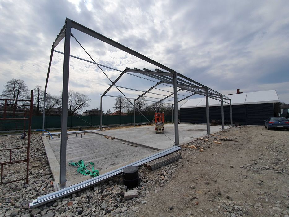 Konstrukcja hali 12x20, Konstrukcje stalowe, Hale stalowe, Hala