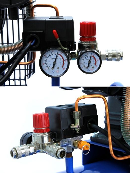Kompresor Sprężarka 100L 400V 360L/min 3 TŁOKI + PIASKARKA 19 L + WĄŻ