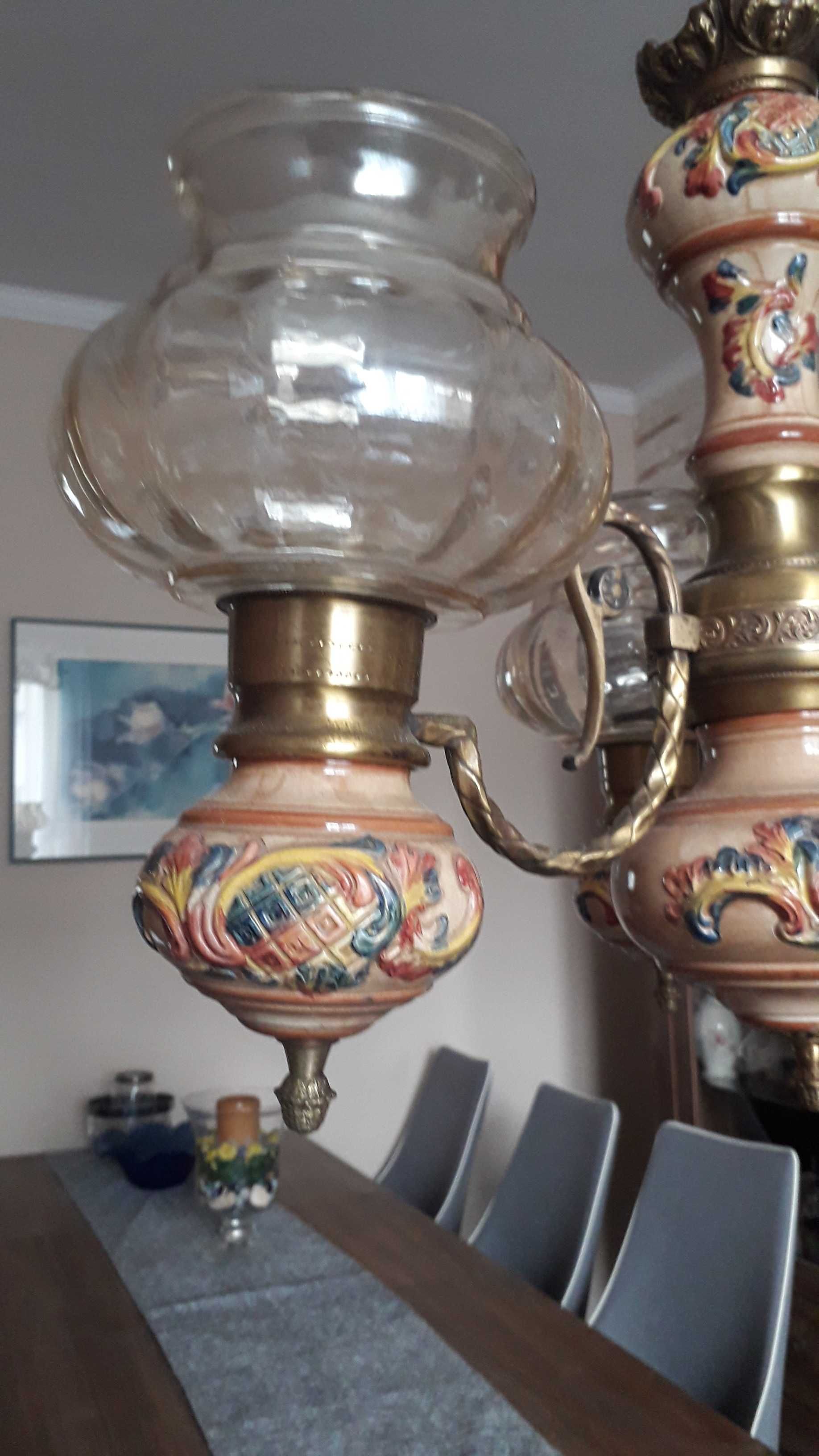 Żyrandol porcelanowy stara