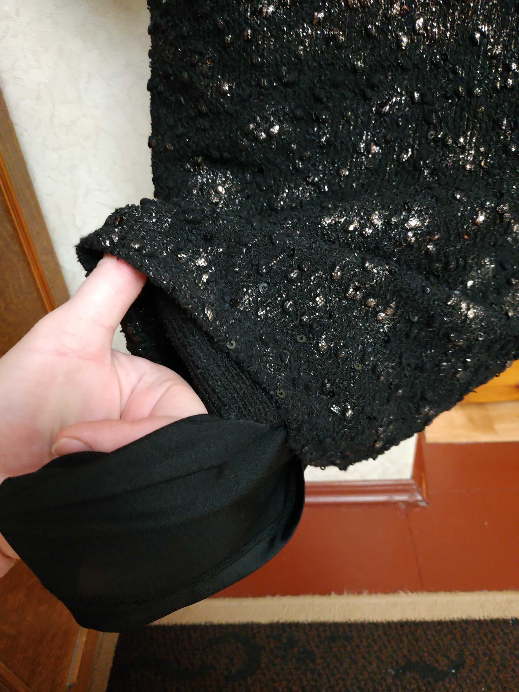 Ошатна тепла чорна святкова сукня футляр для дівчат від Next 50 розмір