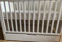 Łóżeczko niemowlęce dzieciece  Smooth Cot 120×60 woodies białe