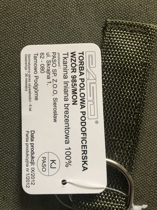 Torba wojskowa polowa podoficerska/mapówka wzór 985/MON