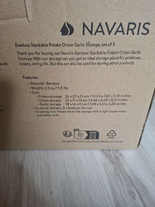 Bambusowe skrzynki na żywność