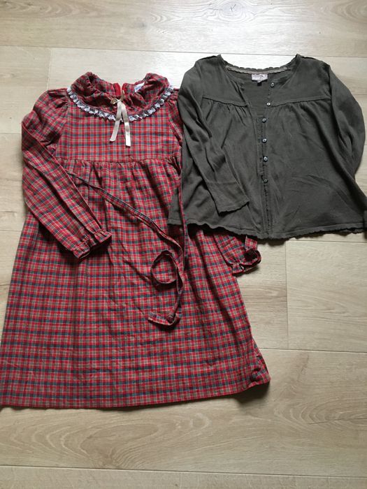 Piękna długa sukienka Mothercare 130 cm i elegancki sweterek 128